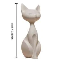 1件优雅猫咪雕像摆件，简约艺术雕塑，适合情侣和闺蜜，可作桌面摆件、书架摆件、卧室床头摆件，是送给她的完美礼物，家居装饰，桌面摆件，设计精致，工艺精湛 - 1PC - 查看 3