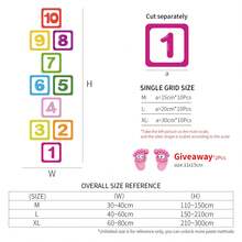 Colorful Floor Stickers, Children's Game And Entertainment Stickers, Adhesive Vinyl, M/L/XL Size, 10 Grids+2 Free Footprints - 10Pcs - View 7