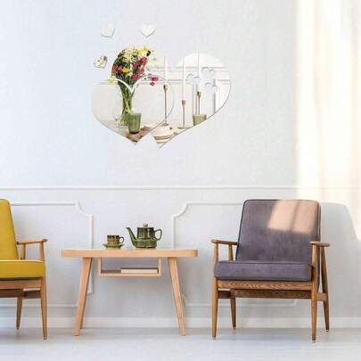 1 Set Pegatina de pared en forma de corazón minimalista y creativa en 3D
