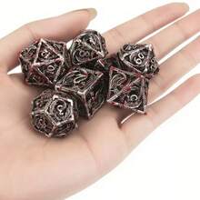Metal Hollow Dragon Dice Set, Cthulhu Mythos TRPG Polyhedral Dice - Multicolor - View 7
