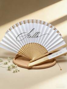 客製化姓名 Logo 婚禮扇，經典 DIY 扇，裝飾性高品質客製化，個性化，時尚，精緻客製化 - 彩色 - 查看 6