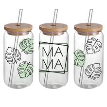 4pcs Mother's Day UV DTF Cup Stickers, Waterproof Self-Adhesive, Suitable For Mugs, Bottles, Cups, 16oz Glass Jar DTF Transfer Stickers, 3D Crystal Labels, Waterproof And Scratch-Resistant, DIY Cup Sticker Transfer Stickers - Multicolor - View 7