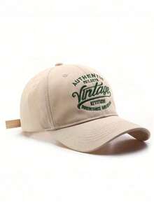 1pc Unisex Gray Letter Print Fashion Baseball Cap - 淺褐色的 - 查看 2