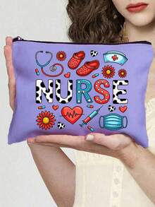 Nurse Print Makeup Bag, 7 Colors Cute Nursing Storage Pouch With Zipper, Portable Medical Themed Toiletry Organizer For Cosmetics, Brushes & Nursing Essentials, Ideal For Nurses, Nursing Students, Doctors & Medical Staff, Perfect For Nurse Week, Birthdays, Work, Travel & Appreciation Gifting, Versatile As Cosmetic Case, Pencil Bag & Healthcare Worker Gift Medicine Bag First Aid Bag Medicine Organizer Pill Case Pill Box Pill Organiser Pill Container For Home For Outdoor Cruise Essentials Travel Essential - Multicolor - View 16