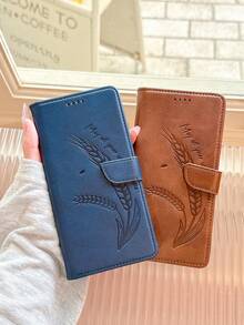 愿您心想事成。小麦纹压花PU皮革翻盖手机壳，防震，带支架，卡槽，钱包式设计，兼容 6/7/8/XS Max/11/12/13/14/15/16/17 Pro Max、Galaxy S22/S23/S24 Ultra/S25 Ultra/S26 Ultra、A05S/A14/A15/A25/A34/A35/A53/A54/A55/Note20 Ultra系列等。 - 紅色 - 查看 7