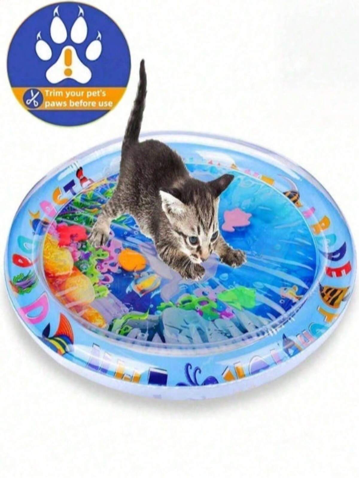 2026 Nouveau tapis de jeu d'eau à détection pour animaux de compagnie épaissi, tapis de jeu d'eau sensoriel pour chat, tapis de refroidissement pour chat, tapis d'eau à détection universel pour chat/chien, tapis d'eau gonflable pour se rafraîchir 8
