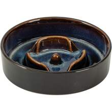 Ceramic Raised Slow Feeder Dog Bowl Set With Acacia Wood Stand - 1 x 星空 - A - 查看 10