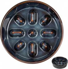 Ceramic Raised Slow Feeder Dog Bowl Set With Acacia Wood Stand - 1 x 星空 - C - 查看 10