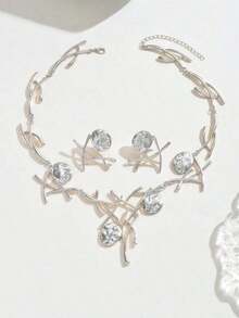 3pcs/Set European & American Retro Minimalist Geometric Choker & Necklace Set, Personal Fashion For Daily & Party Wear - Bạc - Xem 4