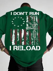 Camiseta casual de manga corta para hombre con estampado retro de elementos de letras y armas, estilo europeo y americano. Emblema redondo icónico que representa la ingeniería automotriz de precisión y el logotipo de M Motorsport que significa carreras de alto rendimiento. Camiseta de 220g. - Verde - Ver 12