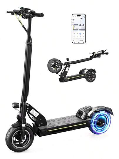 TODIMART D5 Electric Scooter With 500W Brushless DC Motor | 25 Km/H | 40-45 Km Range | 48V/10.4AH Lithium Trivalent Battery | 10-Inch Off-Road Tires | Front And Rear Suspension.