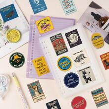 50pcs Retro American Inspirational Sticker Aesthetic PVC Laptop Sketchbook Stationery Decor Scrapbooking Supplies Stickers Scrapbook Supplies - 1 Set - View 8