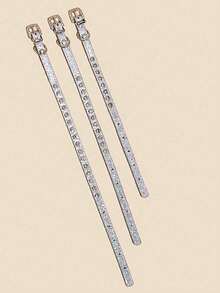 1pc Rhinestone Adorned Pet Collar, Suitable For Cats And Dogs, Can Be Worn Casually - Silver - View 4