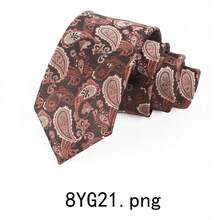 1pc Men's Necktie, Suitable For: Wedding, Business, Casual, Party. Interesting Pattern, Cashew Flower Tie, Stain-Resistant & Wrinkle-Resistant, Striped Polka Dot Retro Tie, Paisley Fabric - Multicolor - View 12