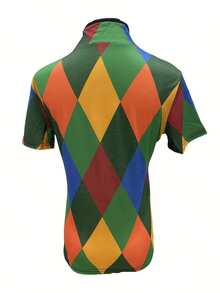 改良旗袍领短袖印花T恤，新款夏季女士时尚印花打底衫，修身休闲上衣 - 綠色 - 查看 5