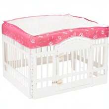 Cubierta superior de malla para perro para corrales de 914 cm con 4 paneles cubierta de caja para perros cubierta de pluma de juego para cachorros ideal para uso en interiores y exteriores conexiones de . Nota: parque infantil no incluido. Rosa - Rosa - Ver 7