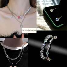 50pcs/Bag AB Cube Glass Beads, Faceted Square Glass Beads Transparent Spacer Beads For Jewelry Making DIY Craft Supplies - Multicolor - View 8