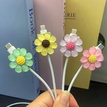 Set de 4 fundas protectoras lindas para cables de carga de teléfono y adaptadores USB - Multicolor - Ver 4