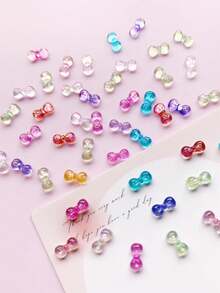 20pcs/50pcs/100pcs Set, Spring And Summer Styles, Transparent Color Bow Design Nail Art Decoration, DIY, Nail Accessories, Tie, Small Fresh, Nail Products, Multiple Color Blends - Multicolor - View 4