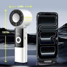 Kipas Genggam Portabel Turbo Bertenaga Baterai 3600mAh dengan Pendingin Es, Pengaturan Kecepatan Tanpa Langkah 199 Tingkat. Kipas Genggam Multifungsi 3-in-1 dengan Teknologi Pendingin Turbo Canggih, Ideal untuk Aktivitas Luar Ruangan, Perjalanan, dan Penggunaan di Pantai. - Handheld - View 4