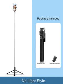 1.8m 無線藍牙自拍棒三腳架，配備可調節多段 LED 補光燈與 360° 旋轉，適合團體照、室內直播、旅行與自拍錄影，相容 iPhone 與 Android 智慧型手機 - 彩色 - 查看 11