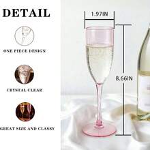 6/12 piezas Copas de champán clásicas reutilizables de 6 onzas, copas de champán con tallo adecuadas para fiestas, bodas y uso doméstico - Ver 3