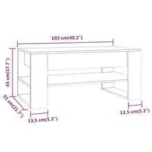 Coffee Table Smoked Oak 102x55x45 Cm Engineered Wood - Brown - View 7
