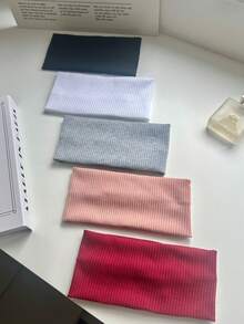 1条纯色弹力运动头带,适合日常瑜伽和户外活动,多种颜色可选,男女通用,四季皆宜,夏季发饰,沙滩发夹,度假发夹 - 酒紅色 - 查看 28