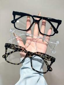 1/3件装猫眼大框可爱经典拍照眼镜 - 彩色 - 查看 2