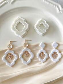 1pc Moroccan Geometric Polymer Clay Cutters Polymer Clay Jewelry Making, Polymer Clay Stud Earring Making Tool, Clay Jewelry Making Kit - Moroccan Geometric - View 4