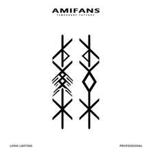 AMIFANS 维京文字临时纹身贴纸，半永久纹身贴纸，可持续1-2周，持久耐用，果汁纹身贴纸，逼真纹身贴纸，浪漫纹身贴纸，仿真纹身贴纸，防水，仿纹身效果，小众设计纹身贴纸，水果纹身贴纸，植物纹身贴纸 - 黑色 - 查看 5