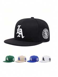 1 buah Topi Baseball Snapback Unisex dengan Bordir Huruf Gothic "LA", Cocok untuk Olahraga Luar Ruangan, Mendaki, Kasual, Streetwear, Tersedia Berbagai Warna - topi bisbol - View 1
