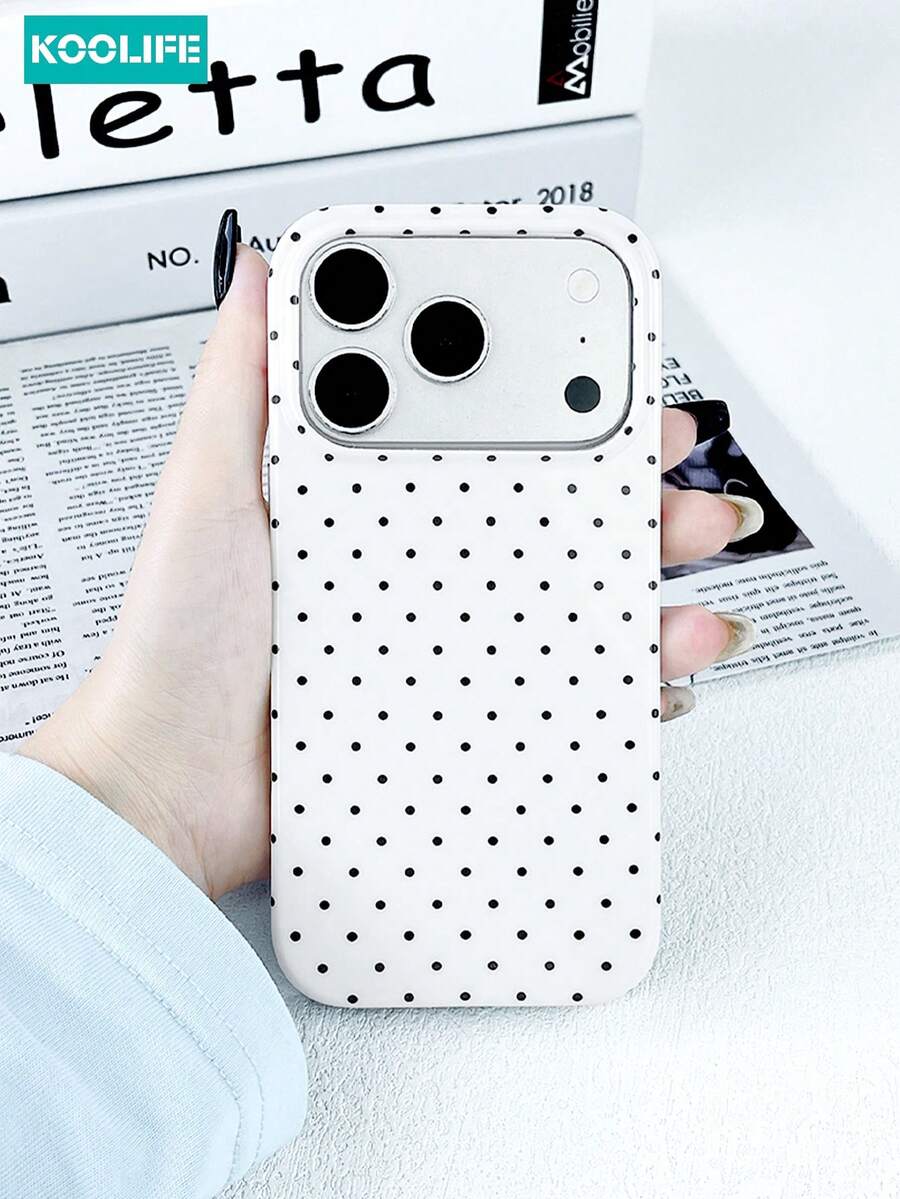 كوليف 1 قطعة غطاء هاتف بنمط نقاط، مادة PC+TPU، تصميم موضة بسيط، غطاء هاتف مضاد للسقوط ومضاد للصدمات، متوافق مع آيفون 18 برو/18 برو ماكس/17/17 برو/17 برو ماكس