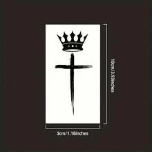 半永久纹身技术，灵感设计，手指和颈部临时纹身贴纸，入门级纹身，防水纹身贴纸，可持续1-2周 - 黑色 - 查看 5