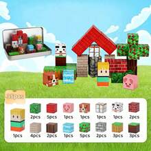 35pcs Magnetic Building Blocks Set - Themed, 3D Puzzle Toys, Suitable For Children, Interactive Learning Toys, Halloween Gift, Suitable For Boys And Girls, Stereoscopic Sensory Color Blocks, Fun And Educational Toys, Interesting Design, Durable Structure, Christmas Heartwarming Surprise Gift - Multicolor - View 4