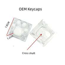 4pcsPersonalized Glue-On Transparent And Translucent Nail Art Featuring Cute Cat Paw Keys, Cartoon Office Cross Shaft Mechanical Keycaps, DIY. - View 9