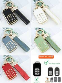 1pc High-End Refined Car Key Fob Cover, Suitable For Civic, Accord, CR-V, XRV, Ideal For Women - KY24 - View 11