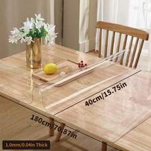 1pc High Quality 1mm Thick Transparent PVC Tablecloth - Scratch-Resistant, Heat-Resistant, Easy To Clean, Suitable For Home, Hotel, Restaurant And Cafe Tables, Minimalist And Fashionable Design,Teacher's Day, World Cup - White - View 16