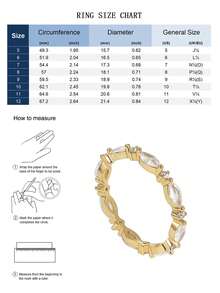 Charm-In 18K Gold Plated Marquise CZ Eternity Ring For Women Simple Gold Marquise CZ Ring - Gold - View 2