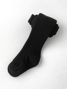 1pc Girl/ Spring & Autumn Leggings With Feet - Black - View 4