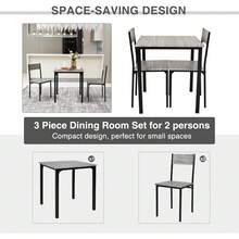 Dining Table And Chairs Set 4, Breakfast Dining Table And 4 Chairs 5 Piece Dining Room Set - Grey - View 4