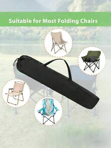 1 Peça Bolsa de Armazenamento de Cadeira Dobrável (Cadeira Não Incluída), Bolsa de Armazenamento de Cadeira Dobrável para Viagem, Bolsa de Armazenamento de Cadeira de Jardim, Bolsa de Transporte, Bolsa Portátil, Adequada para Camping, Caminhada, Praia, Pesca, Jardinagem, Acessórios de Piquenique, Itens Essenciais de Viagem para Homens e Mulheres. - Preto - Visão 5