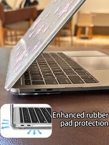 One Piece Of A Pink Leopard Print Star Pattern Shimmering Clear Laptop Case. Lightweight And Shockproof, It Fits The 13-Inch And 15-Inch Air, As Well As The 14-Inch Pro M2 And M3 Versions. Combining Fingerprint Resistance, Shock Protection, And Heat Dissipation, It's The Perfect Gift For Holidays And Special Occasions. - View 5