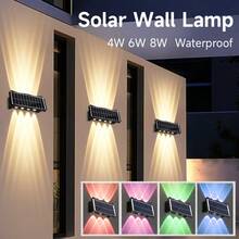 1pc Solar Wall Light, LED Solar Lamp, Battery Lamp, RGB/Warm Light 3000K, 2/4/6/8 LED, Suitable For Balcony, Stairs, Patio, Window Sill, Garage, Entrance - Solar Wall Light - View 3