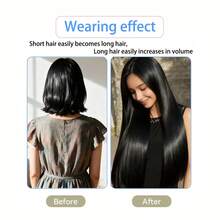 8pcs Seamless Clip In Hair Extensions, 18 Clips, 24inch Straight Hair Synthesis Hair Clip In Extensions For Women PU Clip In Synthesis Hair Hairpiece, Easy To Wear And Disassemble - Multicolor - View 7