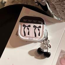 蝴蝶印花耳机套，樱桃吊坠耳机保护套，IMD耳机保护壳，适用于 1/2/3/4/Pro - 黑色 - 查看 6