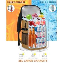 Capolo - Mochila Enfriadora Aislada Impermeable para Mujeres y Hombres 36/45 Latas con Aislamiento a Prueba de Fugas Bolsa Térmica Suave de Viaje Mochila Portátil para Almuerzo en el Pecho de Hielo - Amarillo - Ver 6
