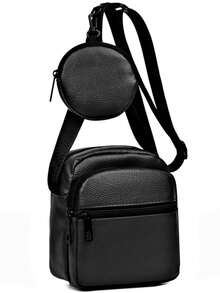 2pcs/Set Men's Mini Crossbody Bag And Coin Purse, Waterproof Adjustable Shoulder Strap, Travel Essential, Summer Accessory, Student Supplies, Graduation Gift - Multicolor - View 13