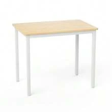 Dining Table Set, Bar Table With 2 Dining Benches, Kitchen Table With Chairs, Industrial Breakfast Table For Kitchen, Living Room, Party Room, Natural And White - White - View 9