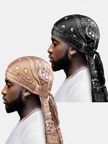 3pcs Men Minimalist Fashion Durag For Daily Life - Multicolor - View 8